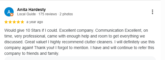 Anita's Google Review