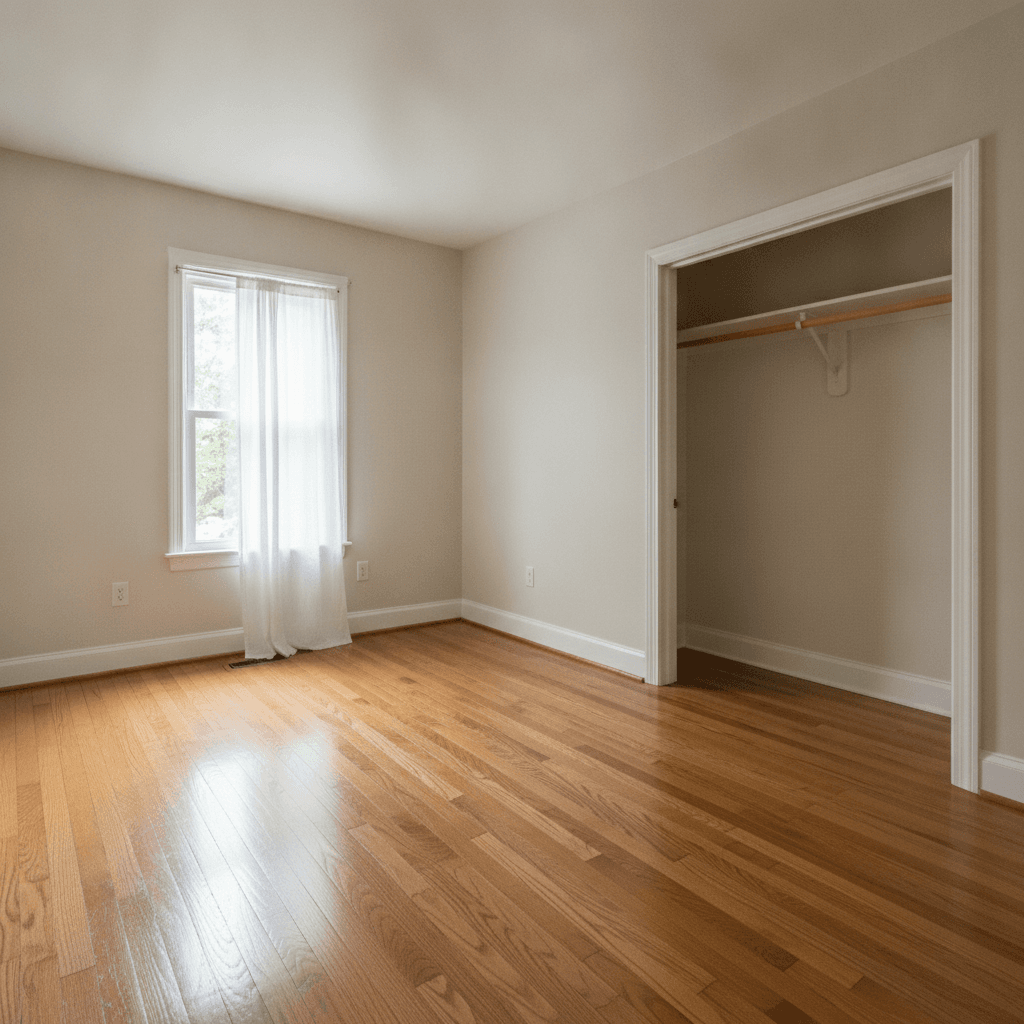Clean empty bedroom after estate cleanout in Owensboro KY